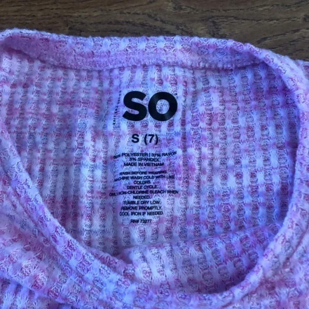 SO waffle knit long sleeve tee in size S